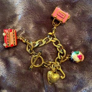 Authentic Juicy Couture Charm Bracelet w 4 Charms